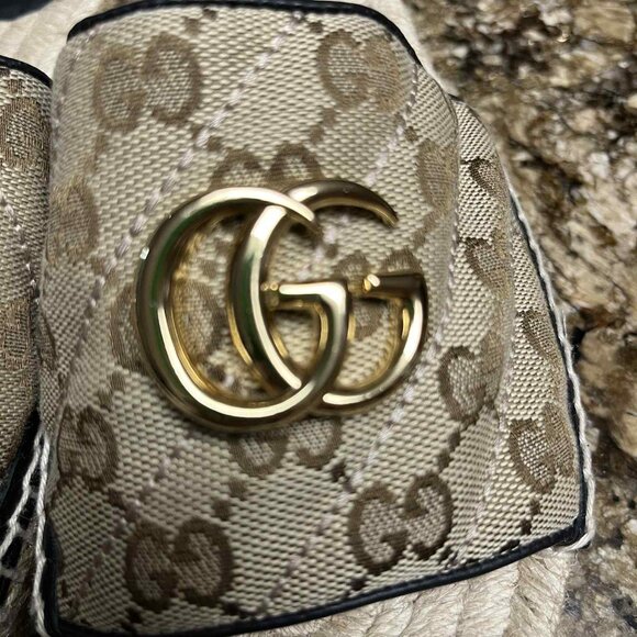 WOMEN'S GUCCI MATELASSE CANVAS ESPADRILLE SANDAL - Picture 3 of 11